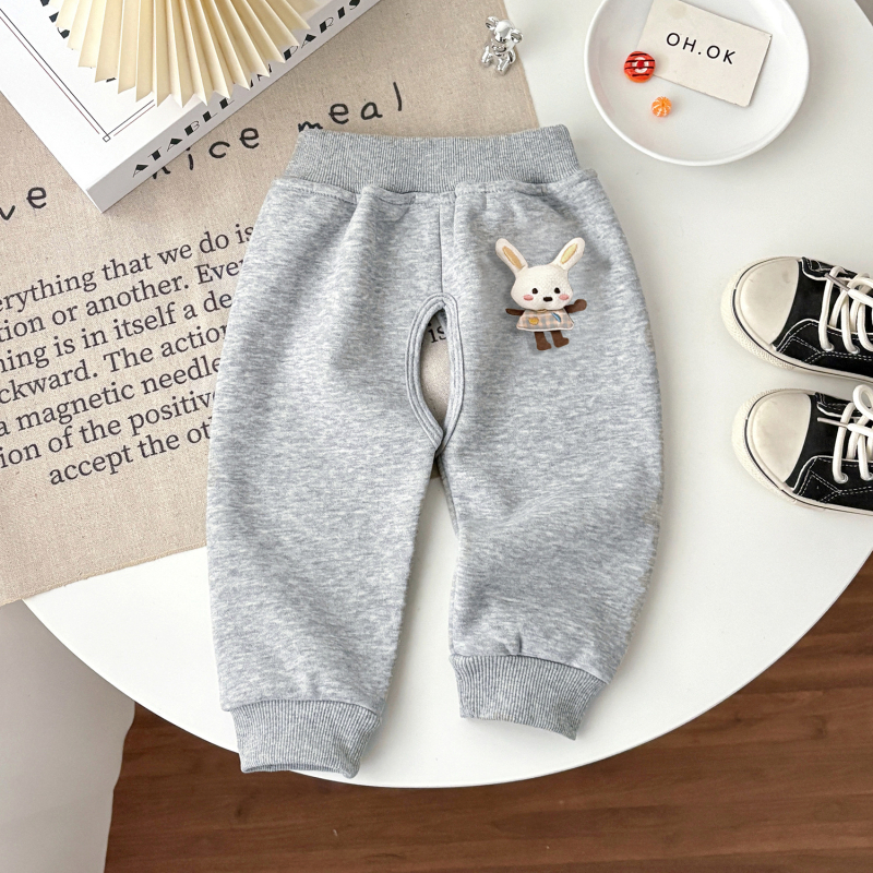 Pantaloni bebe cu crotie deschisă, fleece, tricot din bumbac, 1–3 ani, iarnă/toamnă/primăvară