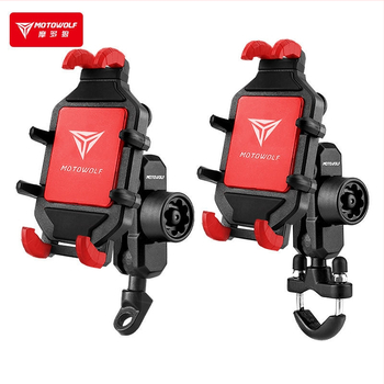 MOTOWOLF Motocikla telefona turētājs bezvadu uzlādei ar lodītes galvas stiprinājumu un plastmasas konstrukciju