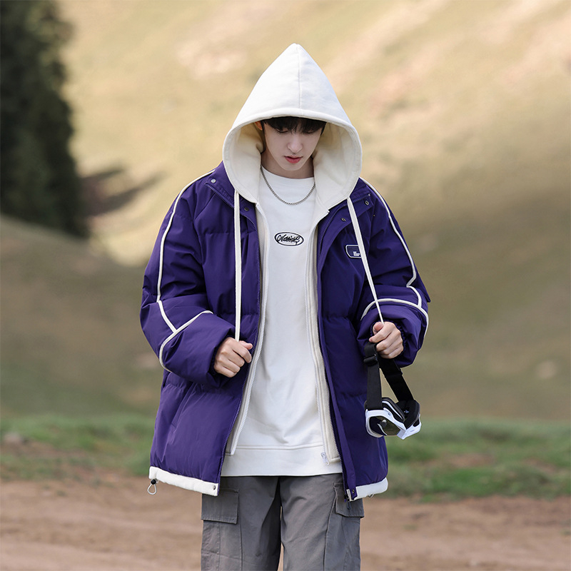 Kokvilnas jaka ar kapuci, mānīgs divdaļīgā stila izskats, audums: Little Oxford, 100% poliesteris, oderējums: kokvilna, pildījums: poliester-kokvilna