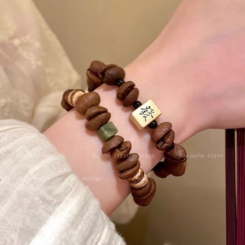 Drveni narukvica s ženskim geometrijskim dizajnom, Seiko obrada, Chengyi Jewelry, Novi kineski stil