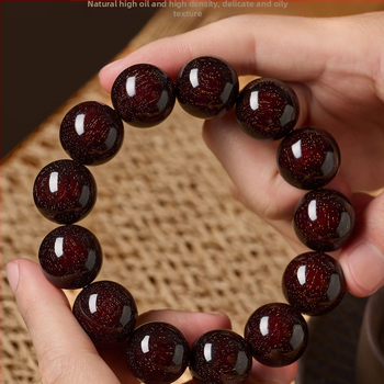 Karkötő – Rosewood gyöngyök, kerek formájú, kézzel készített, 13 darab, új kínai stílus, uniszex.