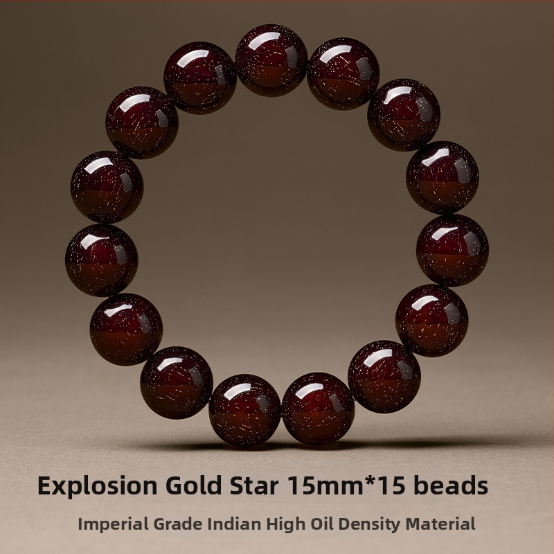 Karkötő – Rosewood gyöngyök, kerek formájú, kézzel készített, 13 darab, új kínai stílus, uniszex.