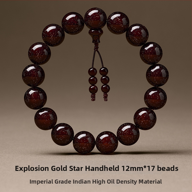 Karkötő – Rosewood gyöngyök, kerek formájú, kézzel készített, 13 darab, új kínai stílus, uniszex.