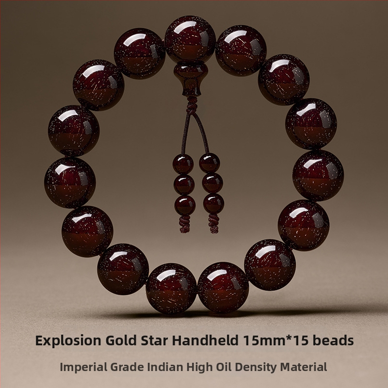 Karkötő – Rosewood gyöngyök, kerek formájú, kézzel készített, 13 darab, új kínai stílus, uniszex.