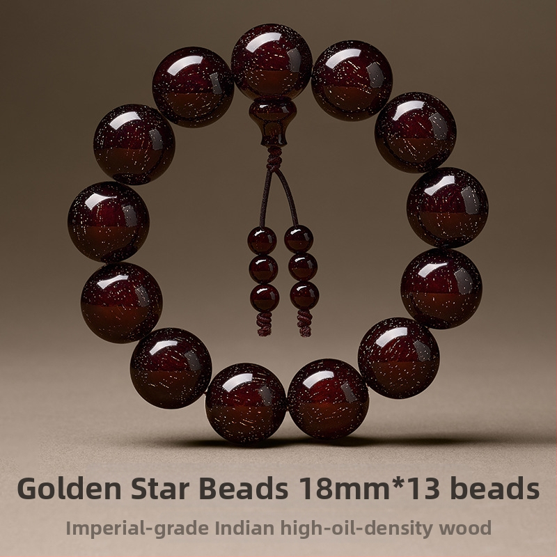 Karkötő – Rosewood gyöngyök, kerek formájú, kézzel készített, 13 darab, új kínai stílus, uniszex.