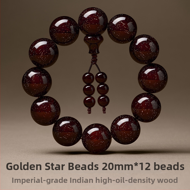 Karkötő – Rosewood gyöngyök, kerek formájú, kézzel készített, 13 darab, új kínai stílus, uniszex.