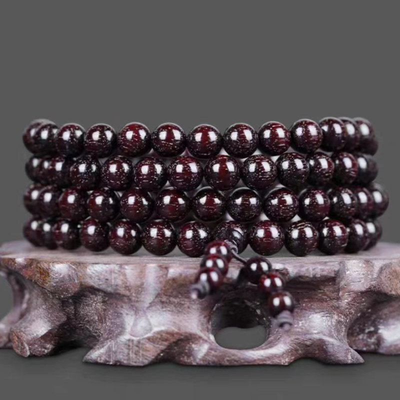 Karkötő – Rosewood gyöngyök, kerek formájú, kézzel készített, 13 darab, új kínai stílus, uniszex.