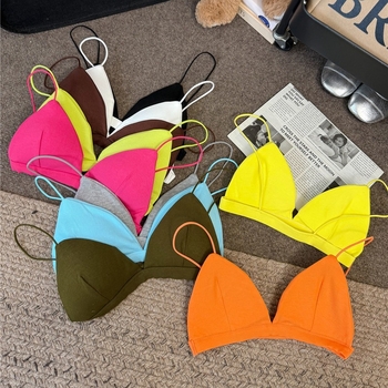 Kamisole ar trijstūra krūtiņām, šaurs griezums, kokvilna 95%+, sieviešu vasaras top 2025