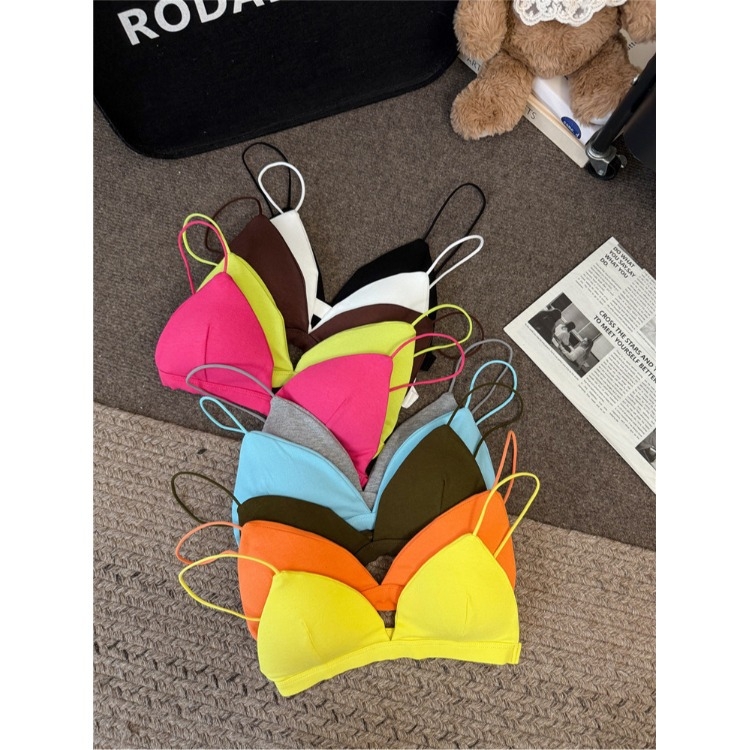 Kamisole ar trijstūra krūtiņām, šaurs griezums, kokvilna 95%+, sieviešu vasaras top 2025