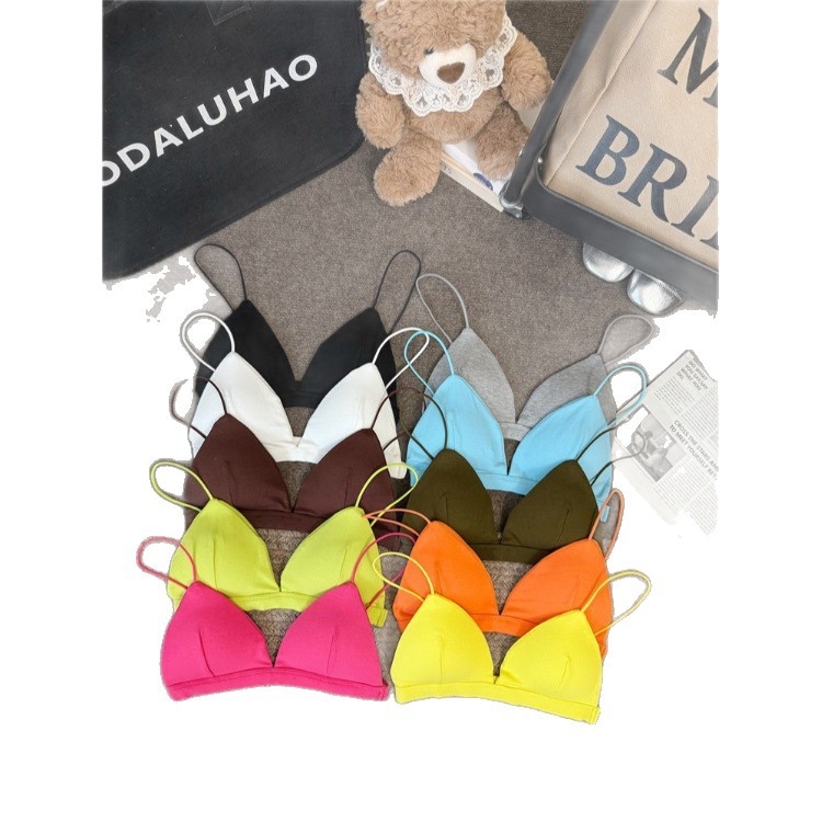 Kamisole ar trijstūra krūtiņām, šaurs griezums, kokvilna 95%+, sieviešu vasaras top 2025