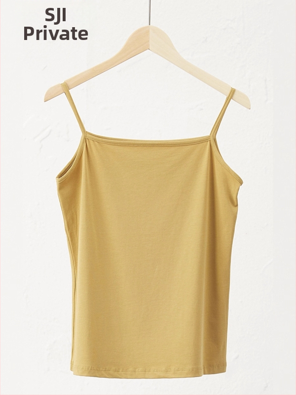 Slim-fit bez piedurknēm camisole tops, kokvilnas-viskozes maisījums, ultratīras plecu siksnas, garums 50–65 cm, rudens 2025 izlaidums