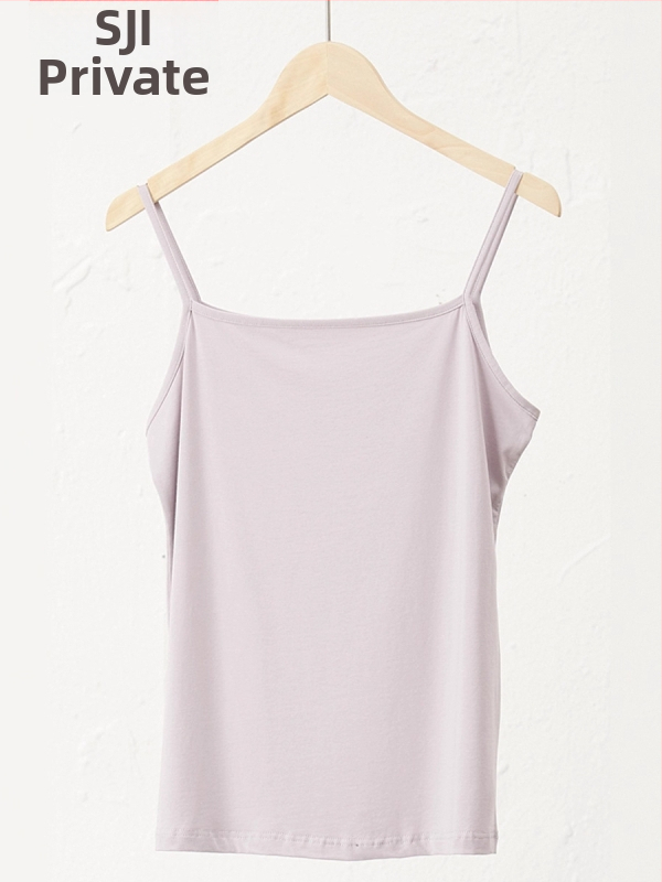 Slim-fit bez piedurknēm camisole tops, kokvilnas-viskozes maisījums, ultratīras plecu siksnas, garums 50–65 cm, rudens 2025 izlaidums