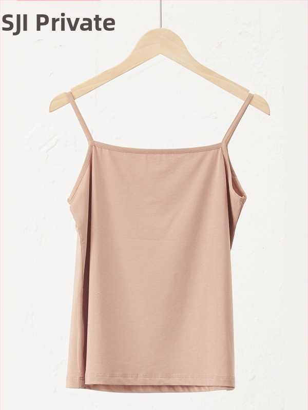 Slim-fit bez piedurknēm camisole tops, kokvilnas-viskozes maisījums, ultratīras plecu siksnas, garums 50–65 cm, rudens 2025 izlaidums