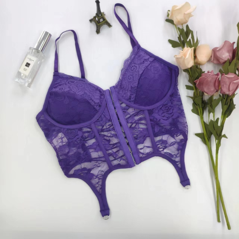 Naisen čipkasti camisole s V-izrezom, prozirni čipkasti detalji, krížni sling remenice, poliester, 141–160 g/m2