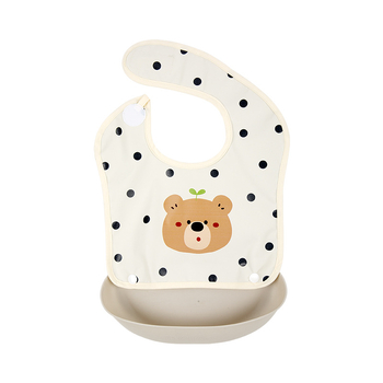 Bebina baveta za bebe i malu djecu - vodootporna, s uzorkom karikature, unisex; PU tkanina + poliestersko vlakno