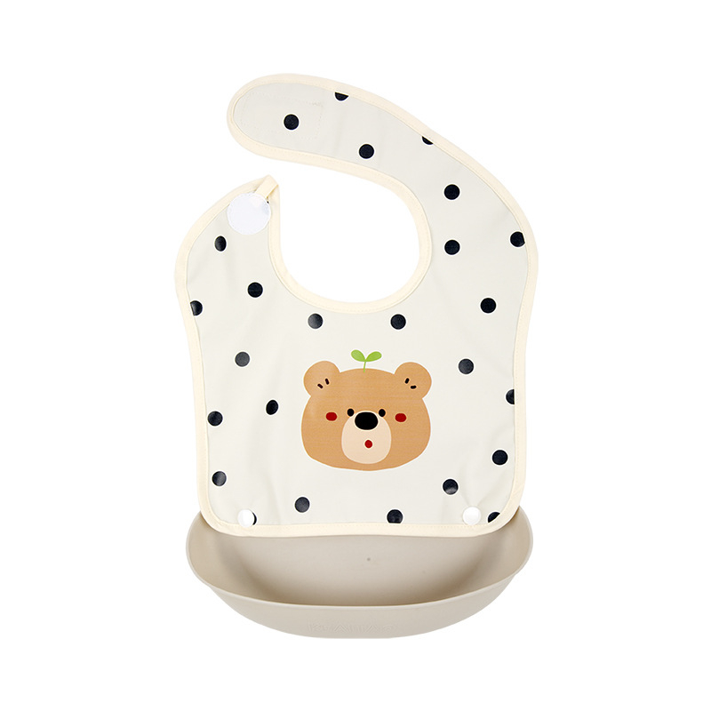 Bebina baveta za bebe i malu djecu - vodootporna, s uzorkom karikature, unisex; PU tkanina + poliestersko vlakno