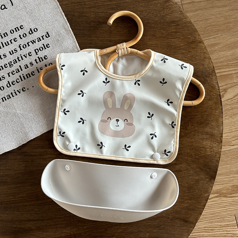 Bebina baveta za bebe i malu djecu - vodootporna, s uzorkom karikature, unisex; PU tkanina + poliestersko vlakno