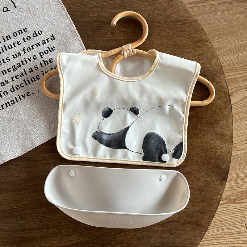 Bebina baveta za bebe i malu djecu - vodootporna, s uzorkom karikature, unisex; PU tkanina + poliestersko vlakno