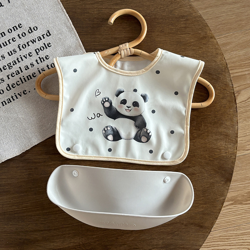 Bebina baveta za bebe i malu djecu - vodootporna, s uzorkom karikature, unisex; PU tkanina + poliestersko vlakno