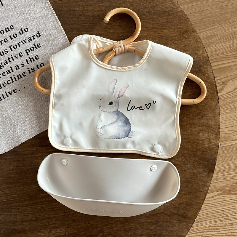Bebina baveta za bebe i malu djecu - vodootporna, s uzorkom karikature, unisex; PU tkanina + poliestersko vlakno