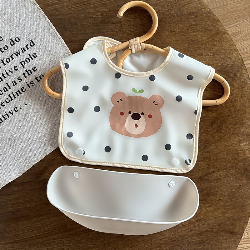 Bebina baveta za bebe i malu djecu - vodootporna, s uzorkom karikature, unisex; PU tkanina + poliestersko vlakno