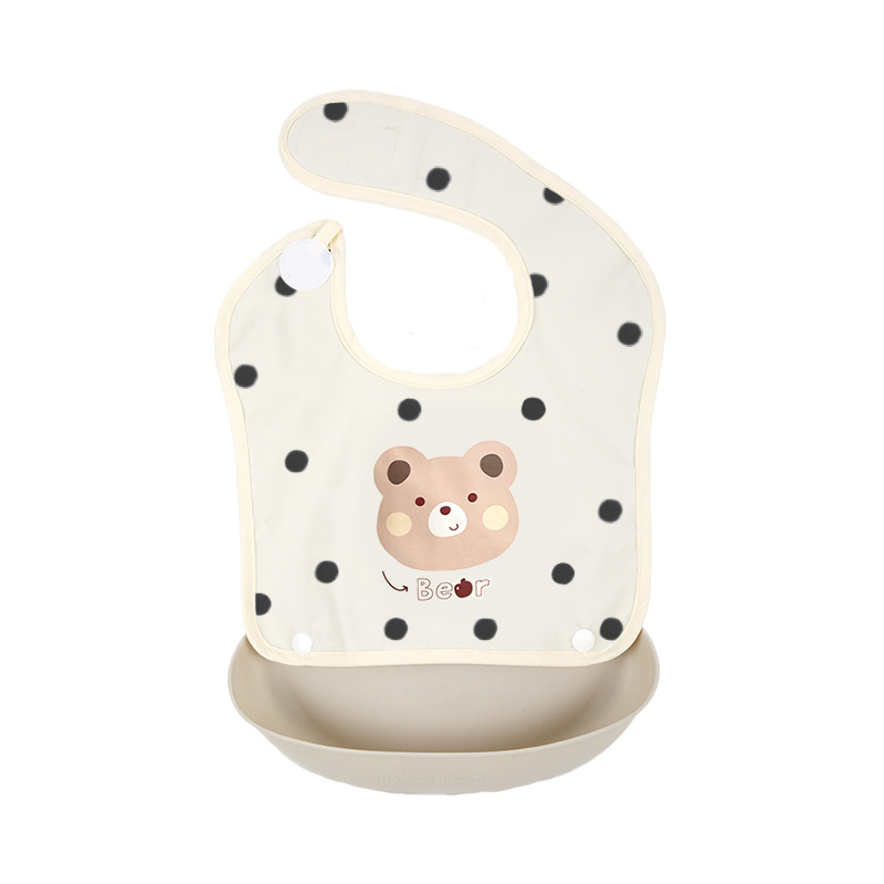 Bebina baveta za bebe i malu djecu - vodootporna, s uzorkom karikature, unisex; PU tkanina + poliestersko vlakno