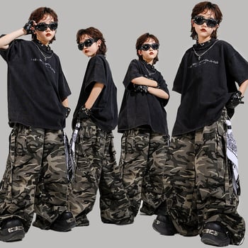 Dječje hip-hop odijelo za street dance s pamukastim hlačama – unisex, jazz nastup, ljeto 2025, 8+ godina