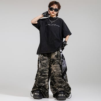 Dječje hip-hop odijelo za street dance s pamukastim hlačama – unisex, jazz nastup, ljeto 2025, 8+ godina