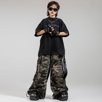 Dječje hip-hop odijelo za street dance s pamukastim hlačama – unisex, jazz nastup, ljeto 2025, 8+ godina