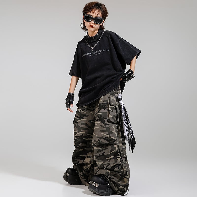 Dječje hip-hop odijelo za street dance s pamukastim hlačama – unisex, jazz nastup, ljeto 2025, 8+ godina