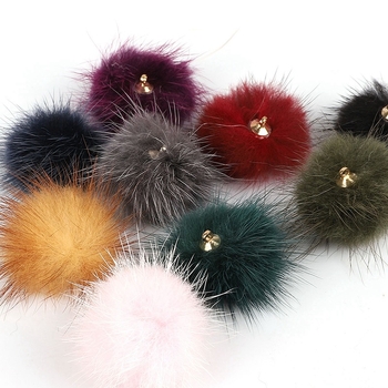 Fülbevalómedál – nyérc szőr, kör alakú, DIY, kézzel készült