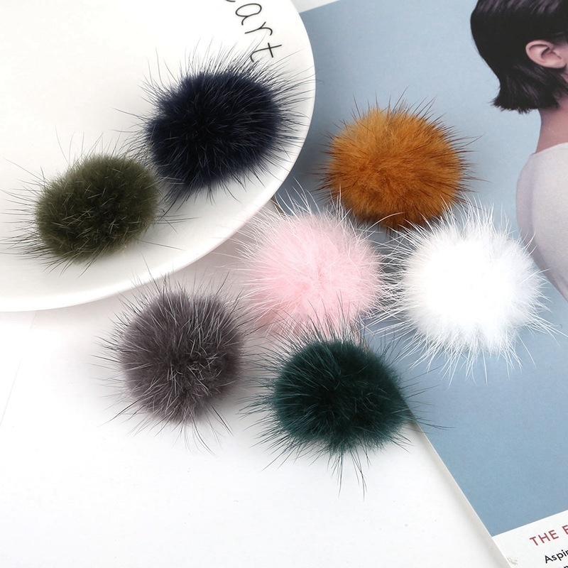 Fülbevalómedál – nyérc szőr, kör alakú, DIY, kézzel készült