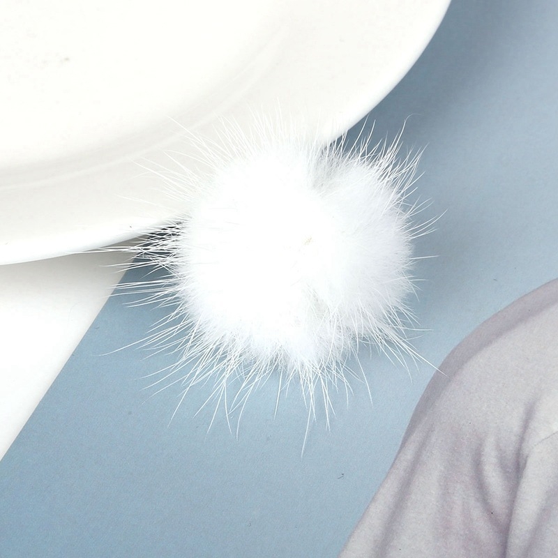 Fülbevalómedál – nyérc szőr, kör alakú, DIY, kézzel készült