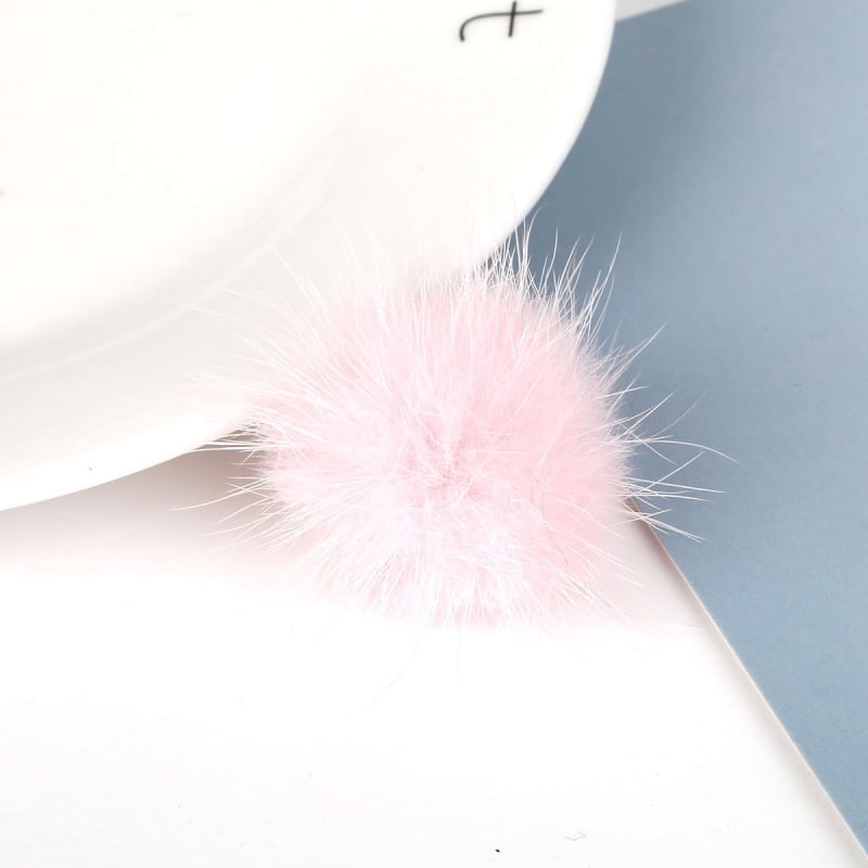 Fülbevalómedál – nyérc szőr, kör alakú, DIY, kézzel készült