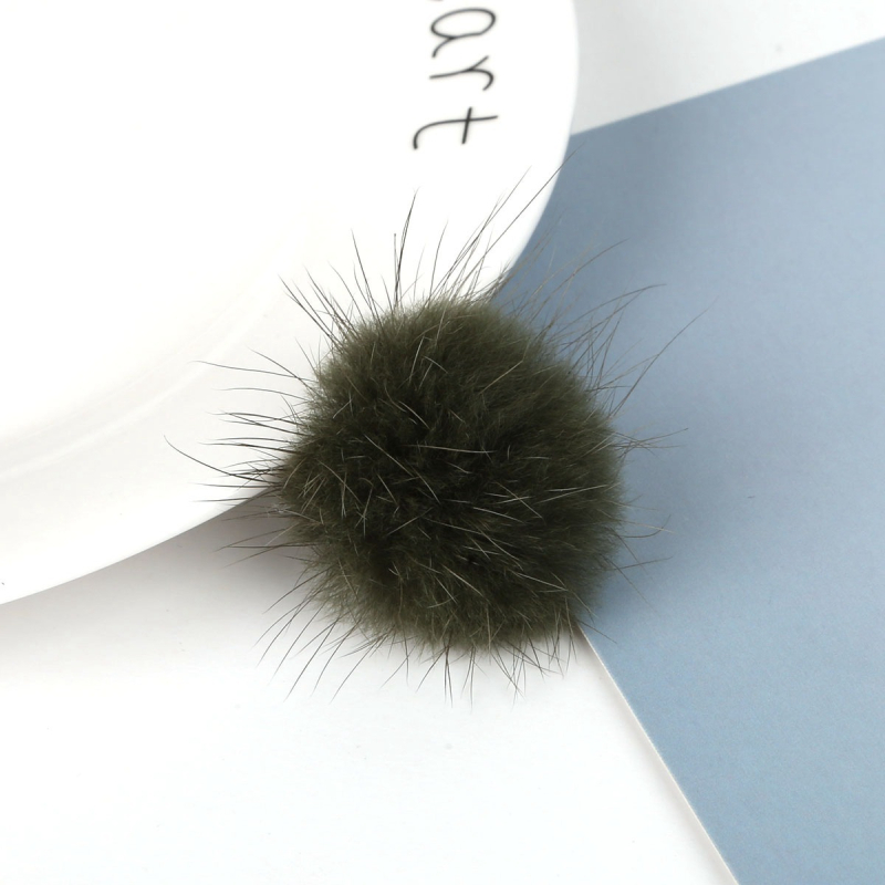 Fülbevalómedál – nyérc szőr, kör alakú, DIY, kézzel készült