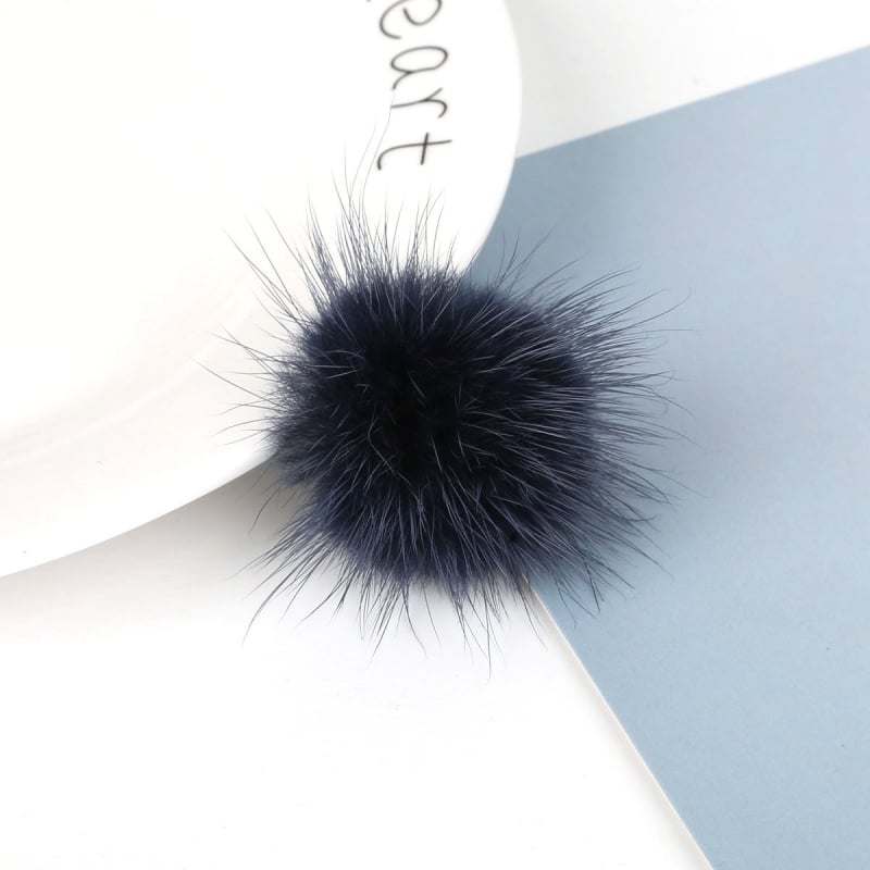 Fülbevalómedál – nyérc szőr, kör alakú, DIY, kézzel készült