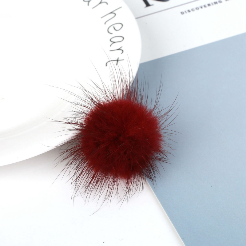 Fülbevalómedál – nyérc szőr, kör alakú, DIY, kézzel készült