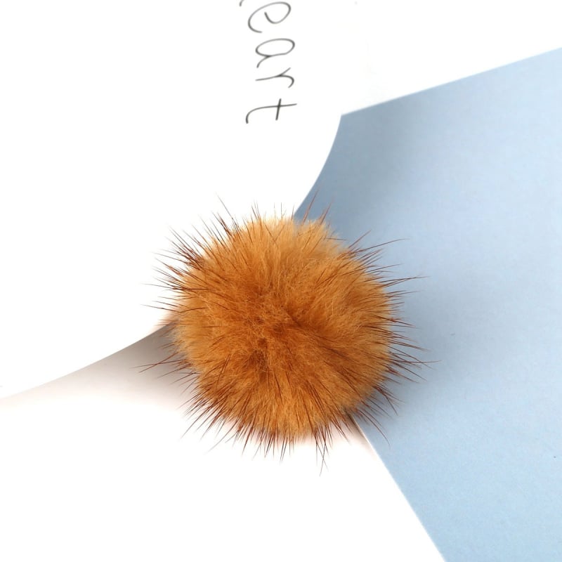 Fülbevalómedál – nyérc szőr, kör alakú, DIY, kézzel készült