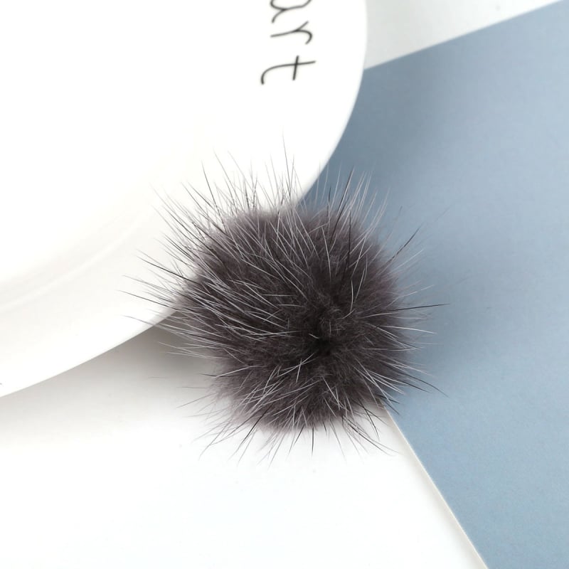 Fülbevalómedál – nyérc szőr, kör alakú, DIY, kézzel készült