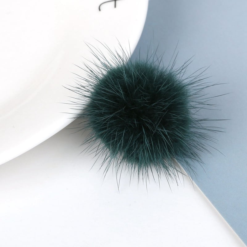 Fülbevalómedál – nyérc szőr, kör alakú, DIY, kézzel készült