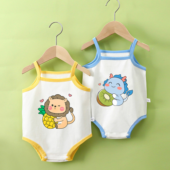 Zīdaiņu bez piedurknēm kokvilnas kombinezons visu gadu ar slēgtu aizdari, 100% kokvilna, unisex