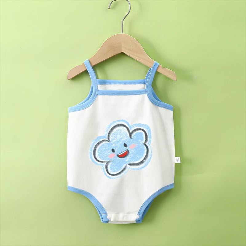 Zīdaiņu bez piedurknēm kokvilnas kombinezons visu gadu ar slēgtu aizdari, 100% kokvilna, unisex