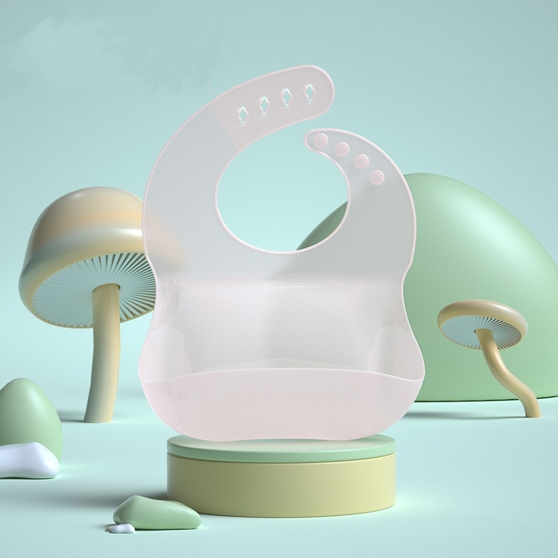 Szilikonból készült baba etető kötény – vízálló, ultra puha, rajzfilmszimbával, 1–3 éveseknek