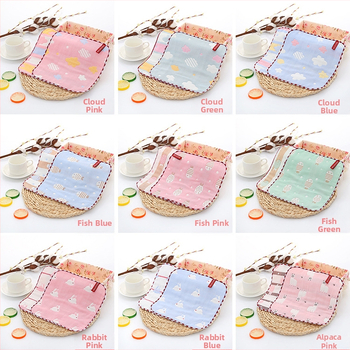 Baba pamut hatszlayer géz kendő, négyzet alakú, cartoon mintával, 22 g, 95% pamut