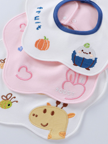 Etetőkötény csecsemőknek >95% pamut, antibakteriális 7A, vízálló, 0–3 éveseknek, uniszex, nyaknál hímzett