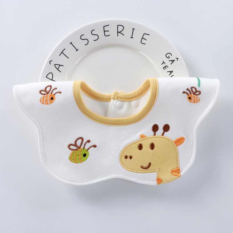 Etetőkötény csecsemőknek >95% pamut, antibakteriális 7A, vízálló, 0–3 éveseknek, uniszex, nyaknál hímzett