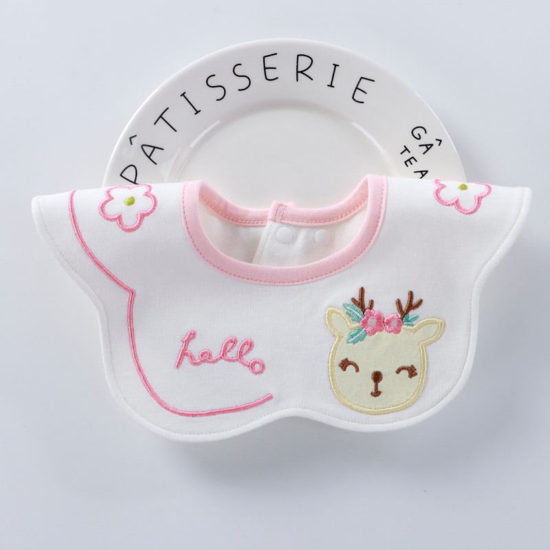 Etetőkötény csecsemőknek >95% pamut, antibakteriális 7A, vízálló, 0–3 éveseknek, uniszex, nyaknál hímzett