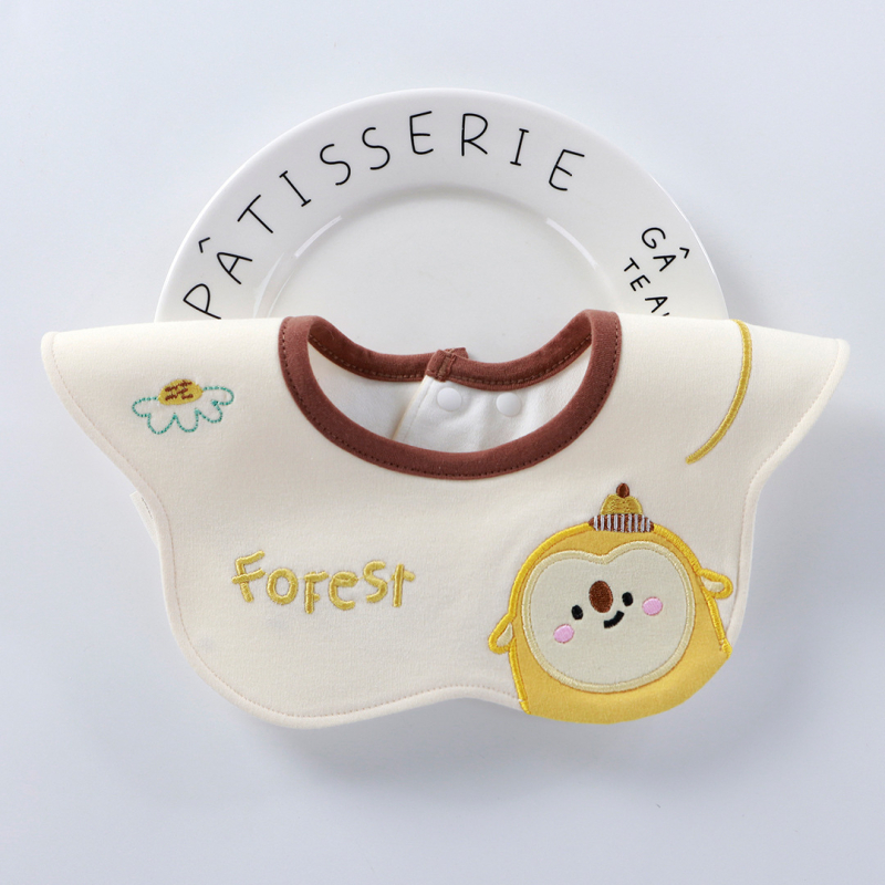 Etetőkötény csecsemőknek >95% pamut, antibakteriális 7A, vízálló, 0–3 éveseknek, uniszex, nyaknál hímzett