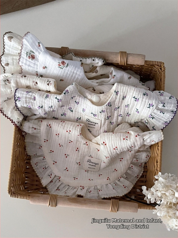 aiwoyoo Dječji bavanjac – 100% pamuk, upija vlagu, za dojenčad i djecu od 1 do 3 godine (80–100 cm), retro cvjetni dizajn, Sigurna klasa A