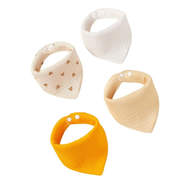 Baba etető és háromszög törölköző, 100% pamut, nedvszívó, egyszínű dizájn, magáncímke elérhető, 0–3 éveseknek